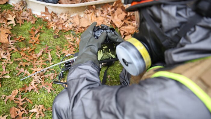 Marines and sailors with Chemical Biological Incident Response Force, CBIRF, conducted an Initial Reaction Force B certification exercise, CERTEX, at Naval Support Facility Dahlgren, Va., Dec. 13, 2016. This CERTEX evaluated all sections composing the IRF including identification and detection, technical rescue, decontamination, search and rescue/casualty extraction, medical, explosive ordnance disposal, as well as command and control.  
