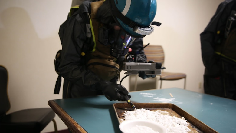 Marines and sailors with Chemical Biological Incident Response Force, CBIRF, conducted an Initial Reaction Force B certification exercise, CERTEX, at Naval Support Facility Dahlgren, Va., Dec. 13, 2016. This CERTEX evaluated all sections composing the IRF including identification and detection, technical rescue, decontamination, search and rescue/casualty extraction, medical, explosive ordnance disposal, as well as command and control.  