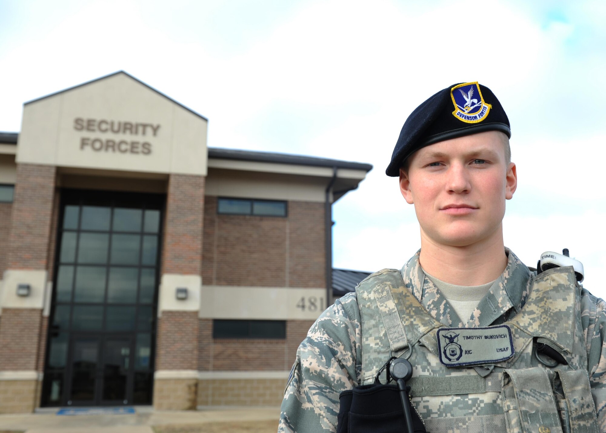 U.S. Air Force Airman 1st Class Timothy Bukovich, 19th Security Forces Squadron pass and registration clerk, was nominated as Combat Airlifter of the Week Dec. 12, 2016, at Little Rock Air Force Base, Ark. Bukovich strives to put others before himself while letting the core values of the Air Force shine through his actions and beliefs, not only in the workplace, but in his everyday life as well. (U.S. Air Force photo by Airman 1st Class Grace Nichols)