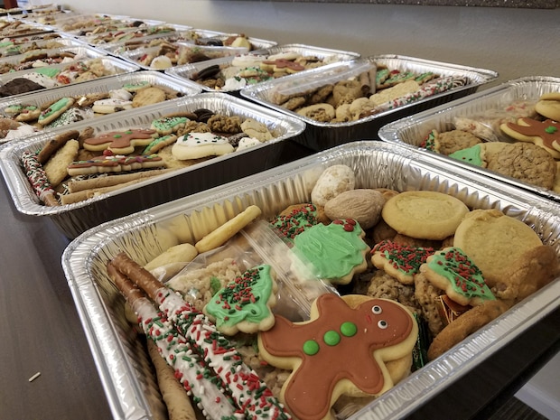 Team Charleston Key Spouses Club hosts the annual holiday program: Operation Cookie Drop at the Hunt Housing Office Dec. 7, 2016. The spouses baked cookies for Joint Base Charleston members working the mid, swing and night shifts.