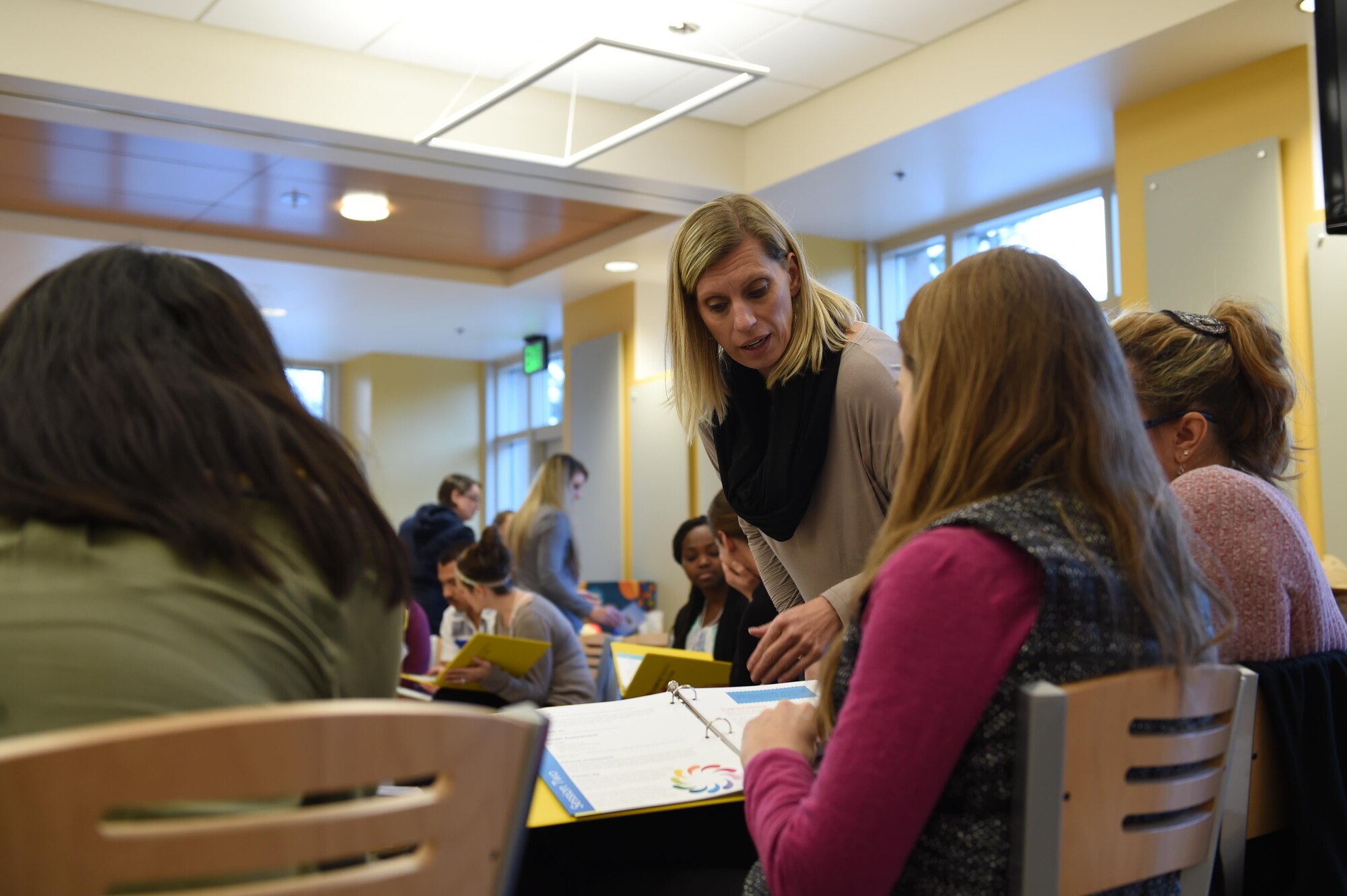 The 673d Medical Group’s Women’s Health Flight will soon host a new group prenatal care program, centering pregnancy, Nov. 2016. Centering Pregnancy is a new way for expectant mothers to attend their prenatal care appointments.