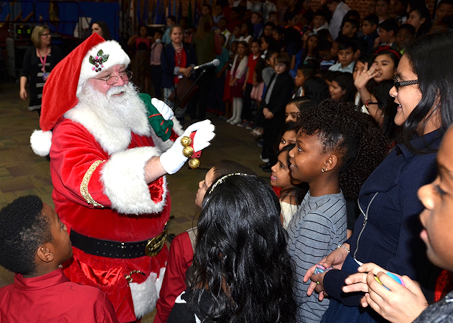 Santa paid a visit to Defense Supply Center Richmond, Virginia on Dec. 14, 2016 to greet the children from Bensley Elementary School who performed during the Center’s annual Tree Lighting Ceremony.