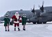 Santa Claus arrives at the Niagara Falls Air Reserve Station December 17, 2016. This is Santa's last visit here aboard a Niagara C-130 Hercules as the 914th Airlift Wing is transitioning to the KC-135 Stratotanker. (U.S. Air Force photo by Staff Sgt. Richard Mekkri)