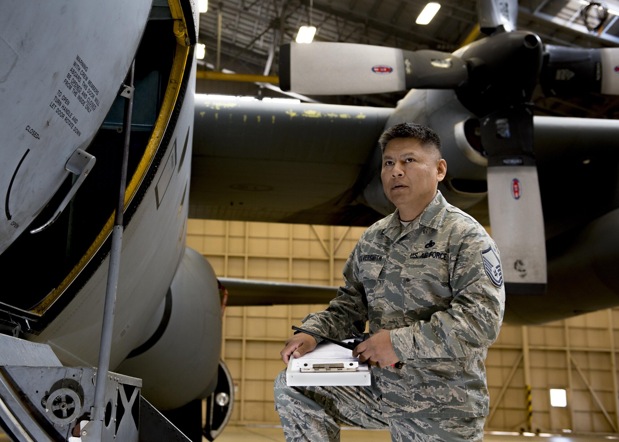 Master Sgt. Edward M. Silversmith, 374th Maintenance Squadron flight chief, waits to preform maintenance checks to C-130 Hercules on Dec. 10, 2016, at Yokota Air Base, Japan. As a squadron flight chief, Silversmith is responsible for the training, health and welfare for the Airmen in his squadron. (U.S. Air Force photo by Airman 1st Class Donald Hudson)