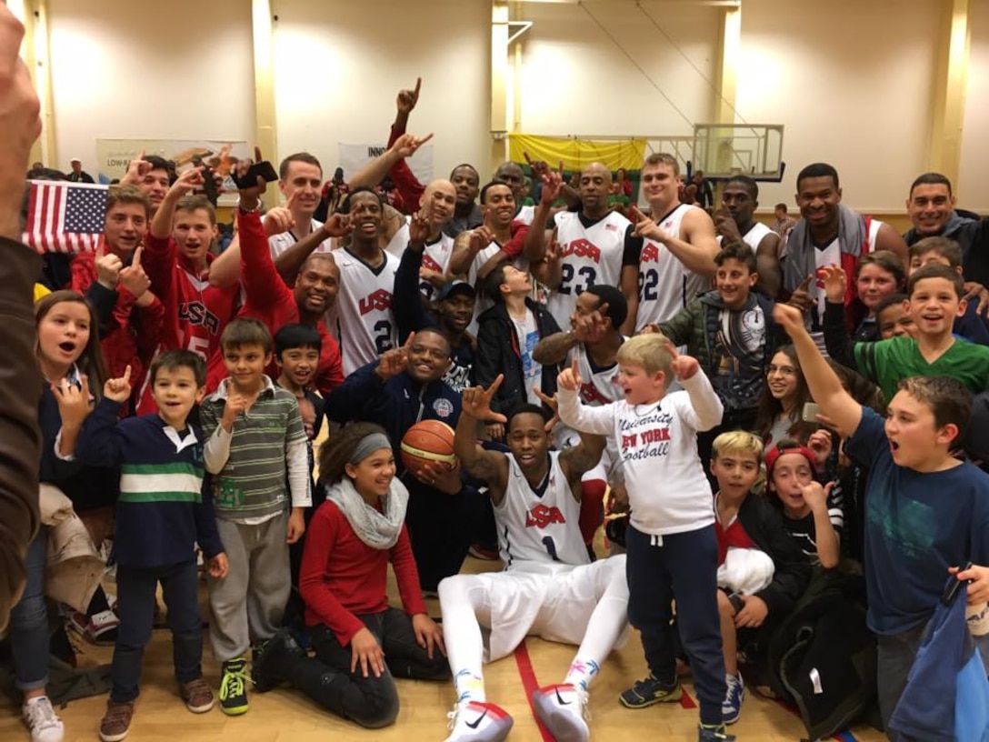 The U.S. Armed Forces Men's Basketball team defeated Lithuania in overtime 87-86 to win the 2016 SHAPE International Basketball Championship Dec. 3. 