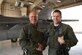 U.S. representative Steve Pearce (left), New Mexico 2nd district, shakes hands with Maj. Matthew Marshall, 54th Fighter Group fighter pilot, after a successful training mission flight, Dec. 16, 2016, Holloman Air Force Base, N.M. Pearce was offered an orientation flight on the F-16 Fighting Falcon, to better understand the capabilities and mission of the F-16. (U.S. Air Force photo by Tech. Sgt. Amanda N. Junk)