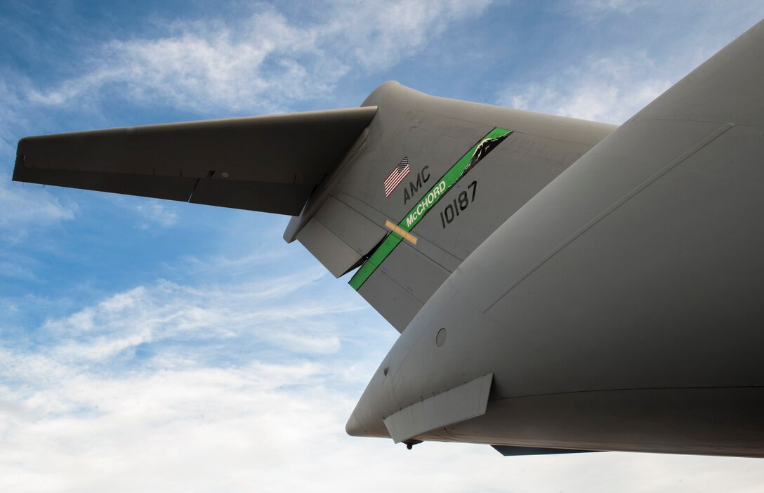 A C-17 Globemaster III from Joint Base Lewis-McChord, Wash., awaits the start of a joint forcible entry exercise at Nellis Air Force Base, Nev., Dec. 10, 2016. During the Joint Forcible Entry exercise, pilots’ flying skill and decision making are tested in the execution of various missions in a contested environment. (U.S. Air Force photo by Airman 1st Class Kevin Tanenbaum)