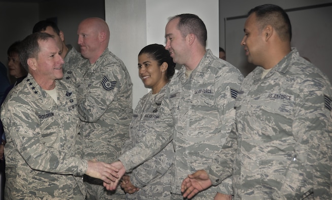 Air Force Chief of Staff Gen. David L. Goldfein met with Airmen and leaders at the 625th Operations Center, 25th Air Force Headquarters, San Antonio, Texas, Dec. 19.