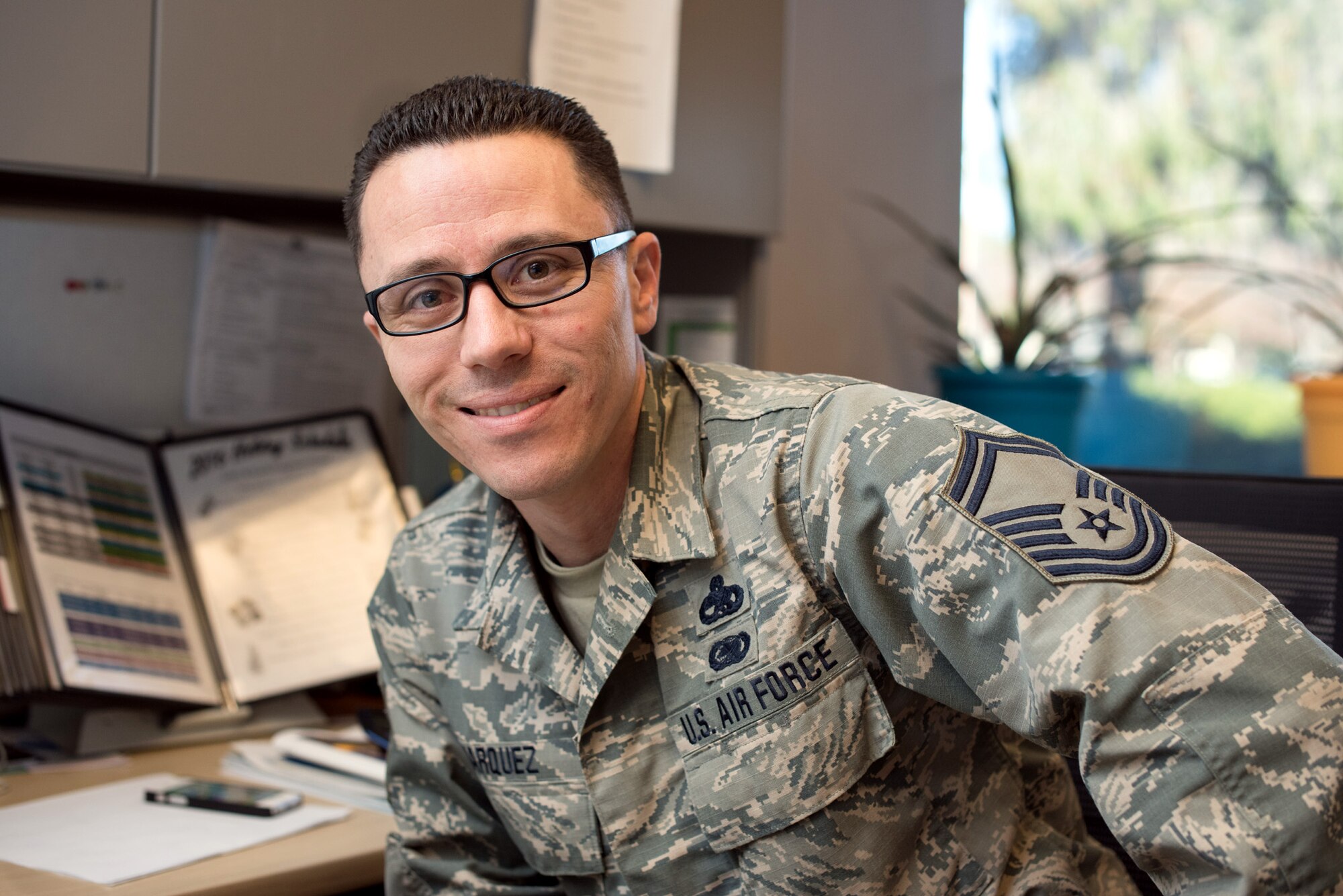 Senior Master Sgt. Anthony Marquez., 749th Aircraft Maintenance Squadron. "Receiving honest feedback from section supervisors and being part of their growth has meant a lot to me, and has helped me assess my own communication skills." (U.S. Air Force photo by Ken Wright)