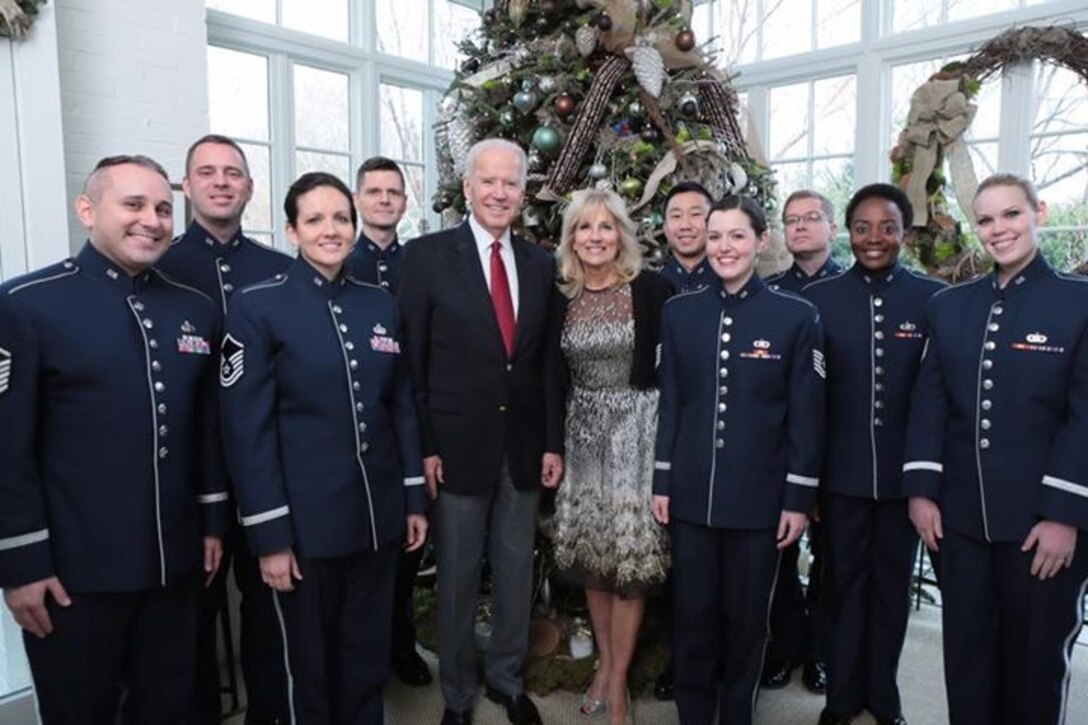 The Singing Sergeants had the honor of performing Christmas carols at the residence of Vice President Joe Biden. (US Air Force Photo/released)