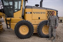 This week's Rock Solid Warrior is Senior Airman Victor Granger, a 386th Expeditionary Civil Engineering Squadron pavements and equipment journeyman, deployed from Davis-Monthan Air Force Base, Ariz. (U.S. Air Force photo/Senior Airman Andrew Park)
