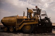 This week's Rock Solid Warrior is Senior Airman Victor Granger, a 386th Expeditionary Civil Engineering Squadron pavements and equipment journeyman, deployed from Davis-Monthan Air Force Base, Ariz. (U.S. Air Force photo/Senior Airman Andrew Park)