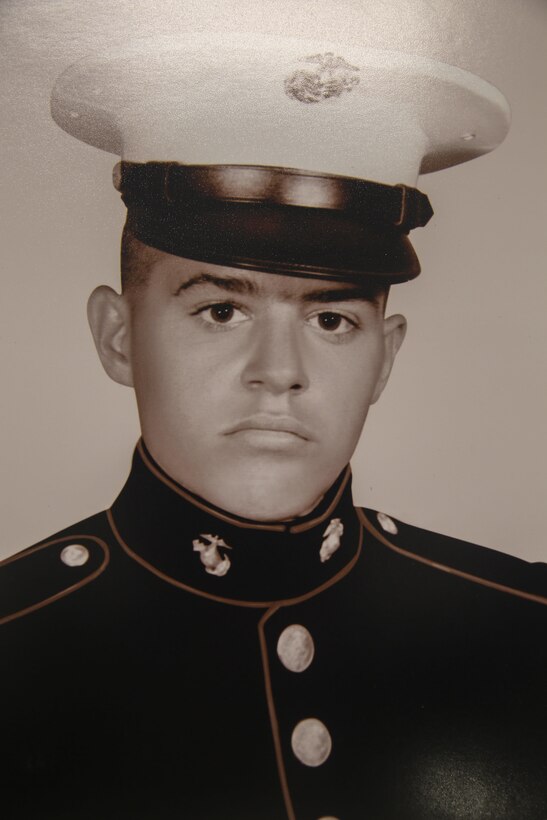 Rct. Jeffrey J. Kenney poses for a photo at Marine Corps Recruit Depot Parris Island, S.C., in 1975. Kenney, now a colonel, currently serves as officer-in-charge of Expeditionary Operations Training Group, II Marine Expeditionary Force Headquarters Group, and is scheduled to retire Dec. 21, 2016 after more than 41 years of active service. (Courtesy photo)