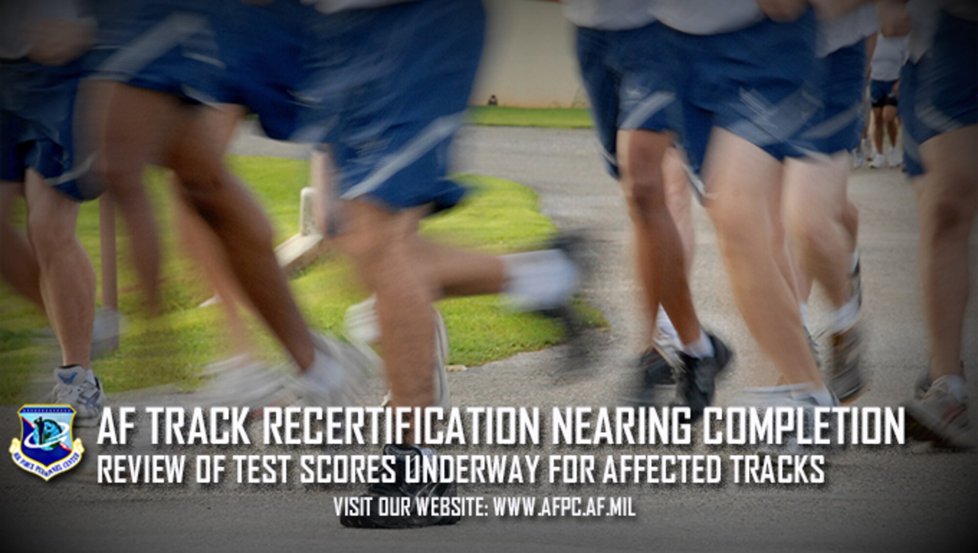 Airmen who tested on physical fitness assessments measuring short will retain their fitness score for the aerobic portion. An adjustment to the aerobic score will occur for Airman who tested on PFAs that were too long. Officials from all bases impacted are working with the Air Force Personnel Center to contact affected Airmen and provide avenues for remedy. (U.S. Air Force graphic by Rob Lyon)