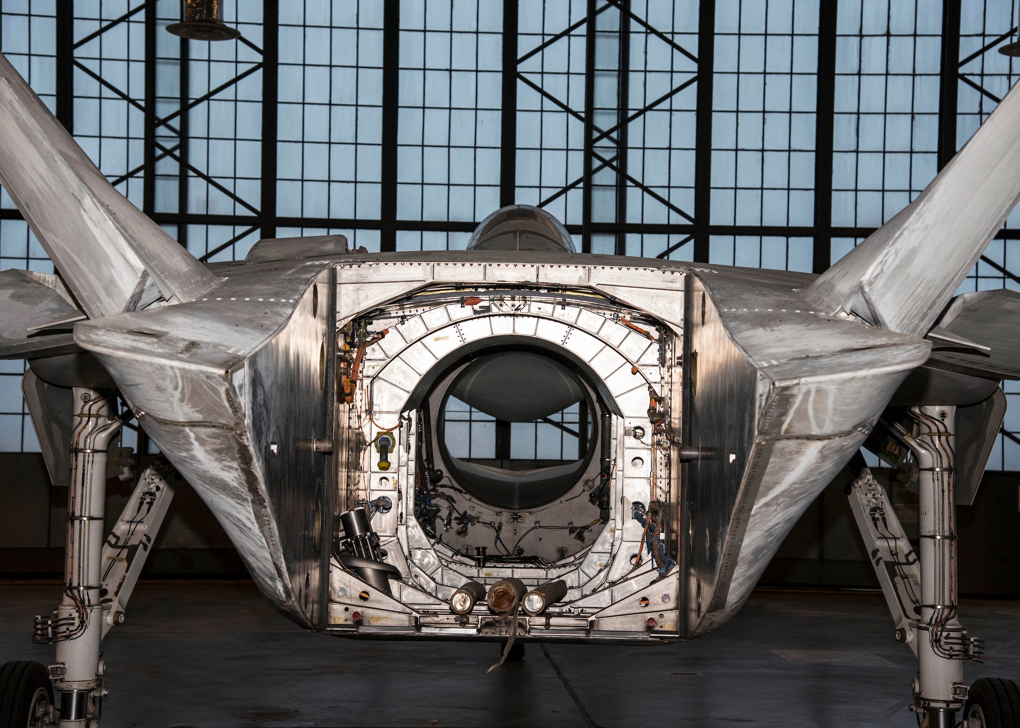 DAYTON, Ohio -- The Boeing X-32A in a storage building at the National Museum of the U.S. Air Force on Nov. 20, 2016. (U.S. Air Force photo by Ken LaRock)