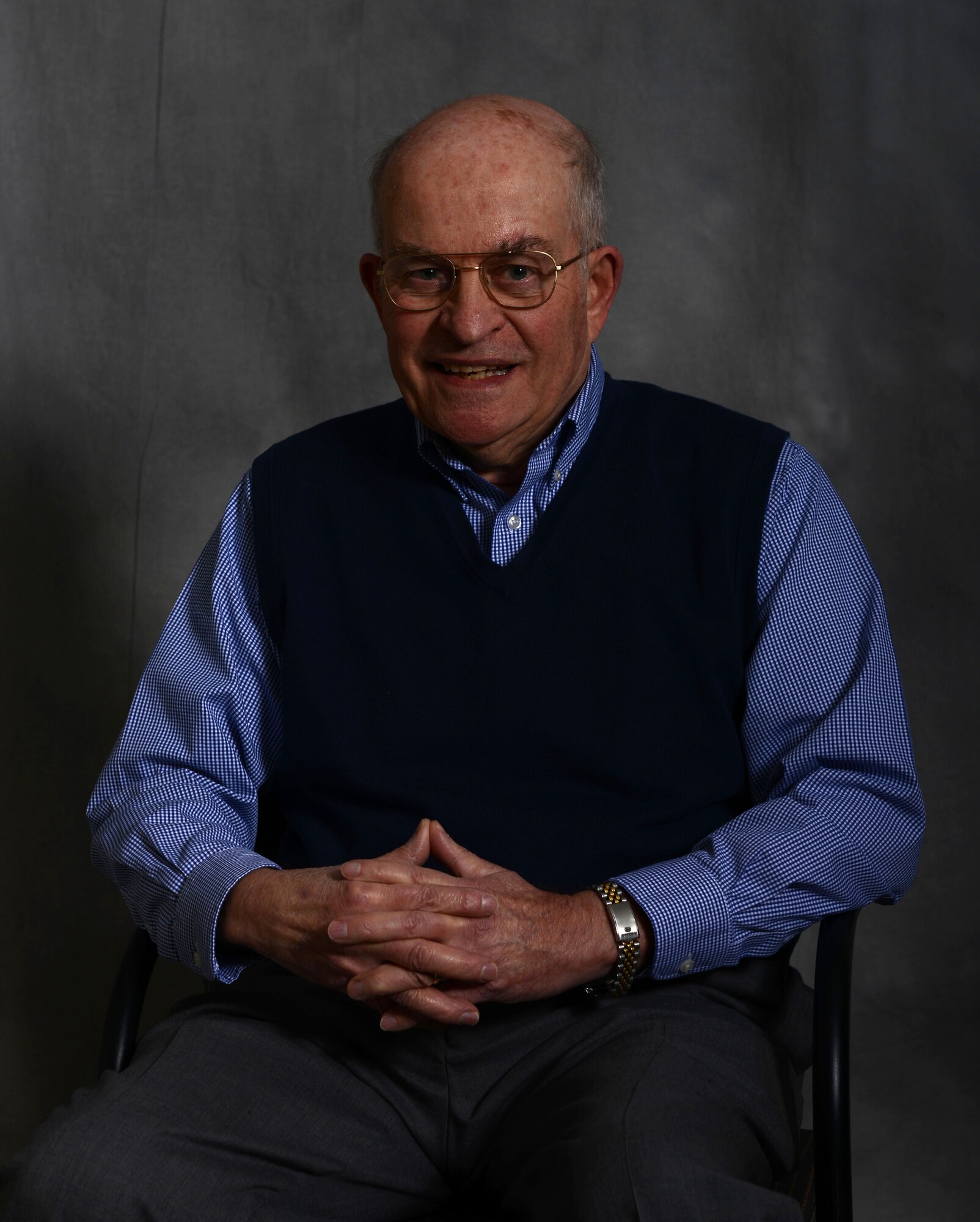 Retired Col. Peter Giroux, a B-52 pilot and POW, poses for a photo Dec. 19, 2016, at McConnell Air Force Base, Kan. Giroux was taken as a prisoner of war by the North Vietnamese on December 22, 1972.Giroux was eventually returned to flying status and returned to B-52’s aircraft again serving as a Aircraft commander, flight commander and instructor pilot. His last assignment was at McConnell Air Force Base as the director of staff. (U.S. Air Force photo/Airman 1st Class Jenna K. Caldwell)