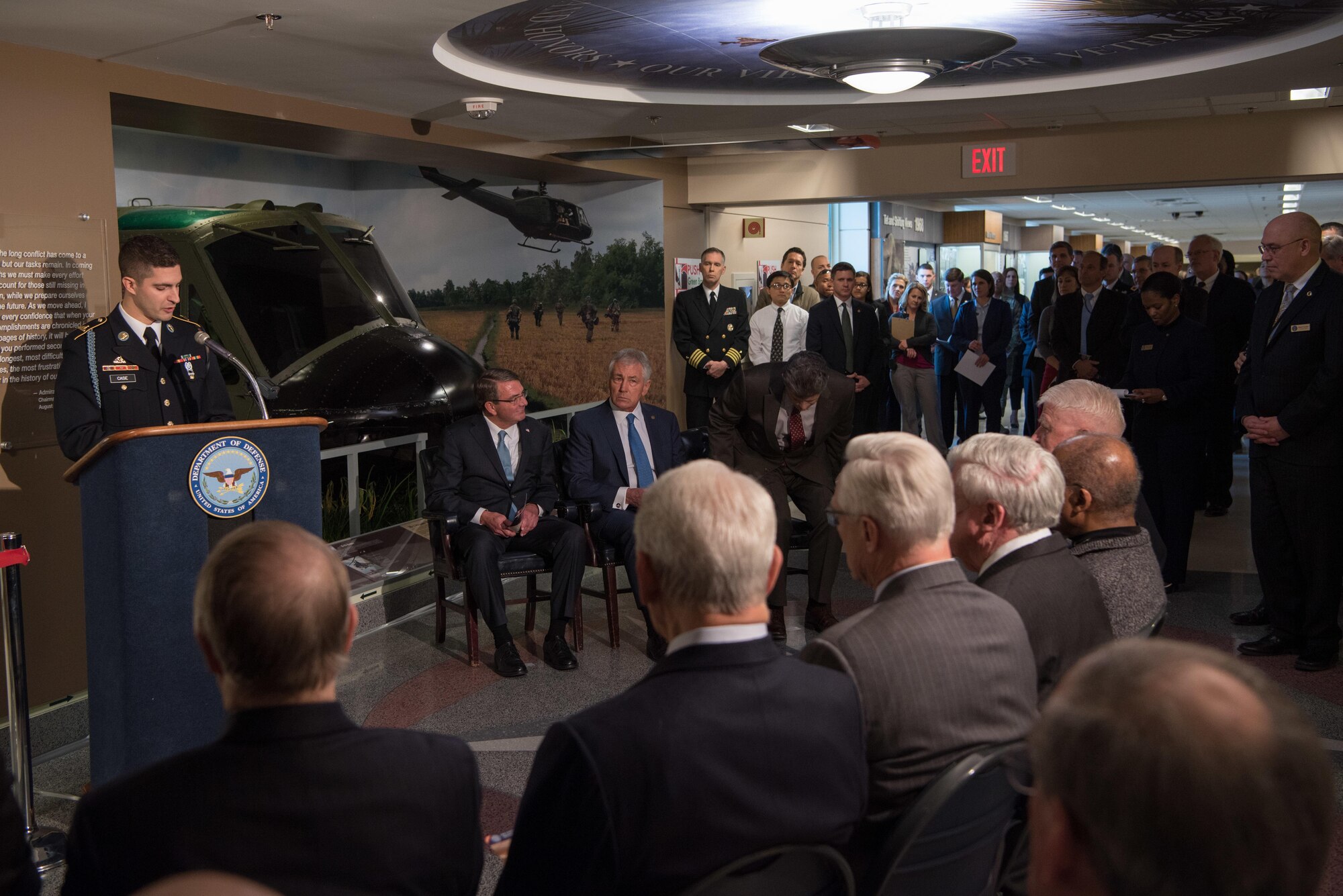 A corridor is dedicated to the men and women who served during the Vietnam War during a ceremony at the Pentagon in Washington, D.C., Dec. 20, 2016. (DOD photo by U.S. Air Force Staff Sgt. Jette Carr)