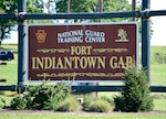 The Fort Indiantown Gap sign welcoming visitors to post. 