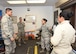 Staff Sgt. Yeritza Lomick, center right, 341st Missile Wing Chapel, speaks to Airmen of 341st Maintenance Group at Malmstrom Air Force Base, Mont., Dec. 20.  Lomick is a chaplain assistant whose main focus is to provide spiritual care and guidance for all Malmstrom Airmen so they can affectively carry out mission objectives. 