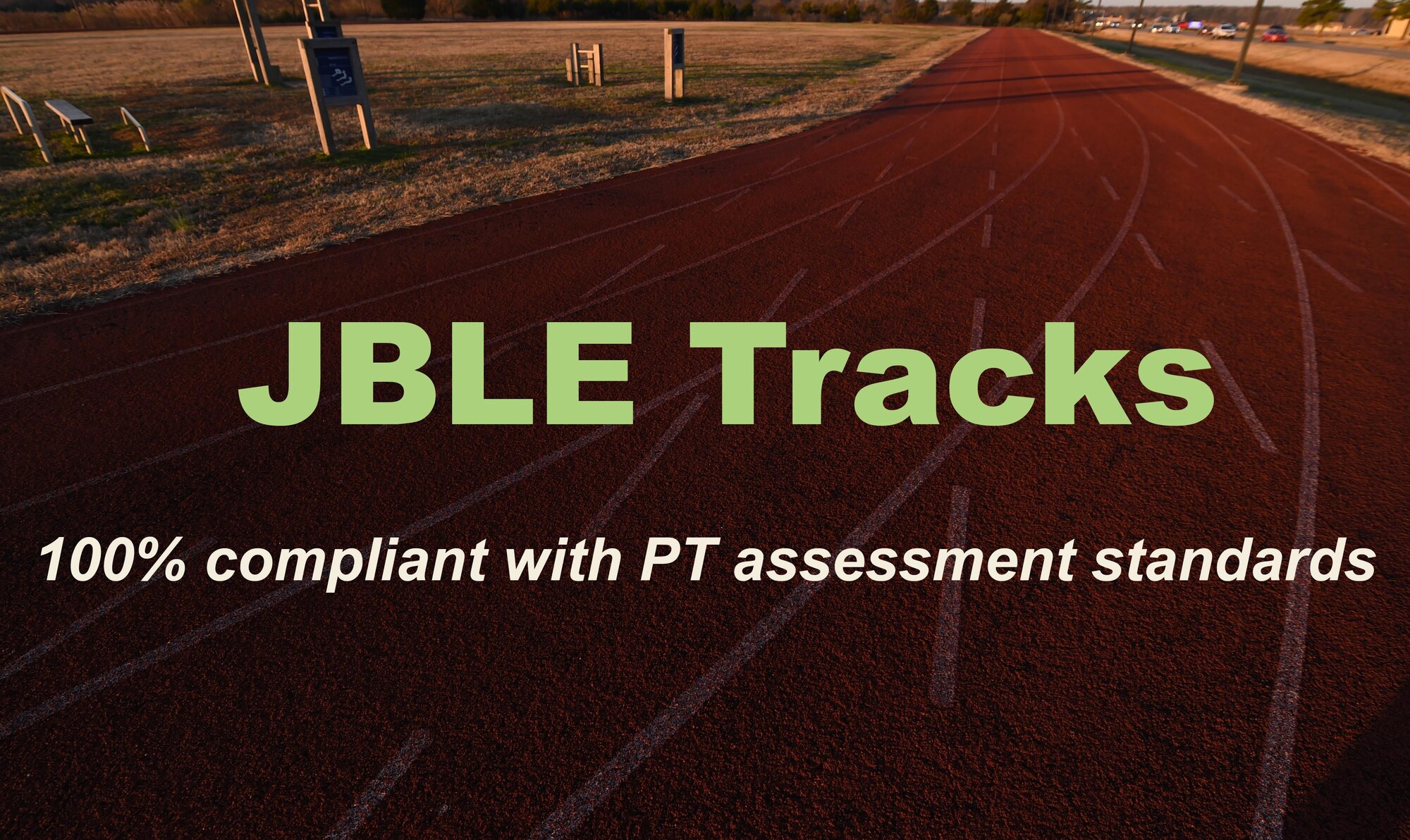 On October 19, 2016, the 633rd Civil Engineer Squadron conducted detailed measurements of the physical assessment testing tracks at Joint Base Langley-Eustis, Va. The 633rd CES found that all assessment tracks including the Shellbank Fitness Center indoor and outdoor tracks, and the Anderson Field House track are in compliance with U.S. Air Force physical assessment standards. (U.S. Air Force graphic by Staff Sgt. Natasha Stannard)