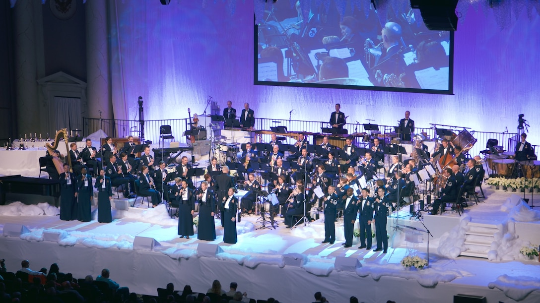 Scene from our Spirit of the Season concert last Saturday at DAR Constitution Hall. The Concert Band and Singing Sergeants were joined by Santa and Mrs. Claus to spread the holiday cheer. (US Air Force photos/CMSgt Bob Kamholz/released)
