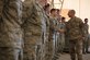 Lt. Gen. Jeffrey L. Harrigian, U.S. Air Forces Central Command commander, shakes hands with members of the 407th Expeditionary Maintenance Squadron ammo flight during his visit to the 407th Air Expeditionary Group, Southwest Asia, Dec. 23, 2016. The commander visited to see the operations being conducted by recently arrived U.S. F-16 Fighting Falcons.  (U.S. Air Force photo/Master Sgt. Benjamin Wilson)(Released)