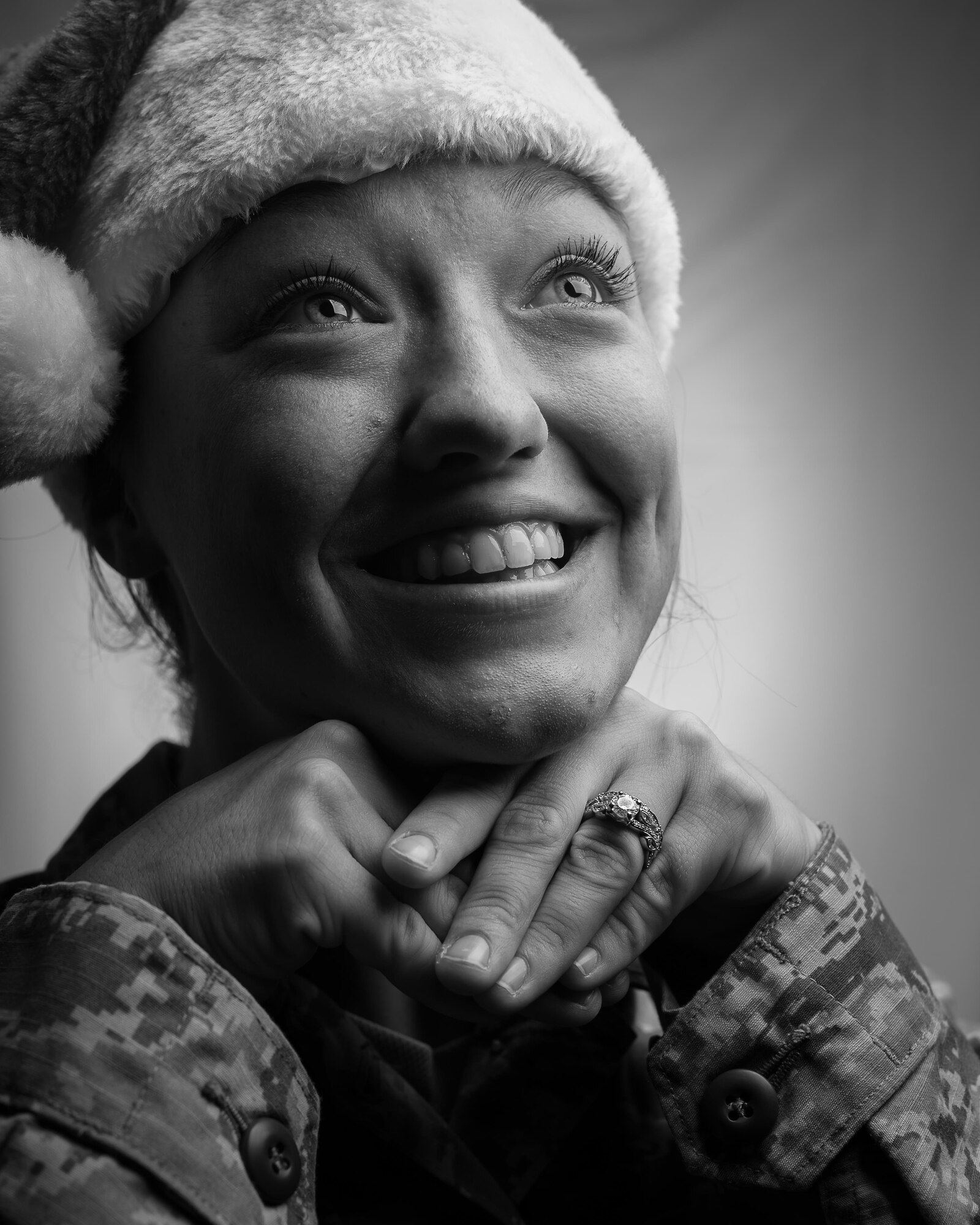 727th Expeditionary Air Control Squadron weapons director Senior Airman Jordan participates in a resiliency project at the 380th Air Expeditionary Wing, Dec. 19, 2016. Deployed Airmen were asked questions regarding resilience through the holidays. “The holidays are super important to me. But, it’s not where you are at that makes a holiday. It’s who you are with, the friends you make and the people who make you smile,” Senior Airman Jordan said.