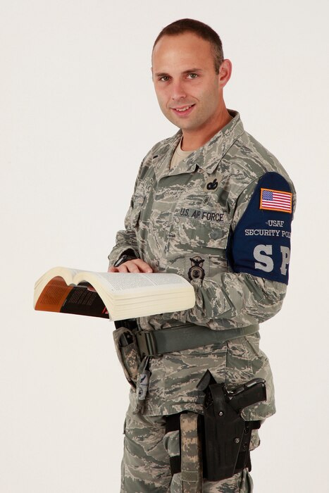 Master Sgt. Shaun West is a flight chief with the 127th Security Forces Squadron at Selfridge Air National Guard Base. West also holds a doctorate degree in behavorial health. In addition to his duties at Selfridge, he is an adjunct professor with Arizona State University’s online graduate studies program. (U.S. Air National Guard photo by Terry Atwell)