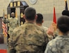Command Sgt. Maj. Levi G. Maynard leads Soldiers from the 310th Sustainment Command (Expeditionary) being inducted as non-commissioned officers through reciting the NCO Creed during the 310th ESC NCO Induction Ceremony, June 4, 2016. The induction ceremony, held at the SPC Luke P. Frist Army Reserve Center, at Fort Benjamin Harrison, Indiana, is an important part of the advancement of Soldiers from junior enlisted to non-commissioned officer.