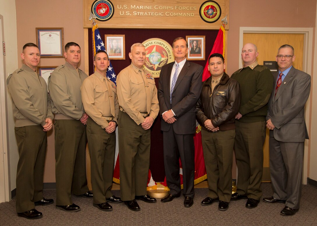 The Assistant Commandant of the U.S. Marine Corps, Gen. John M. Paxton, Jr., poses for a photo at Offutt Air Force Base, Neb. Jan. 29, 2016. (U.S. Marine Corps photo by Sgt. Tia Dufour/Released)