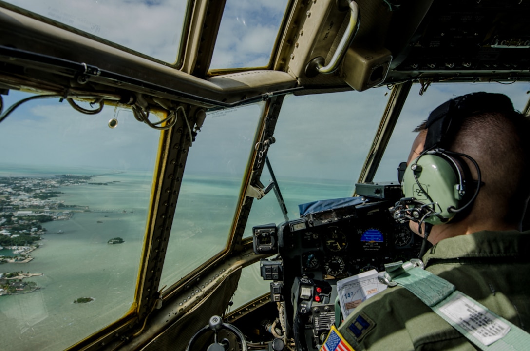 Air Force Capt. Greg Hafley flies a C-130 Hercules aircraft over Key West, Fla., Jan. 23, 2016. Hafley is a pilot assigned to the Missouri Air National Guard’s139th Airlift Wing. Missouri Air National Guard photo by Senior Airman Sheldon Thompson
