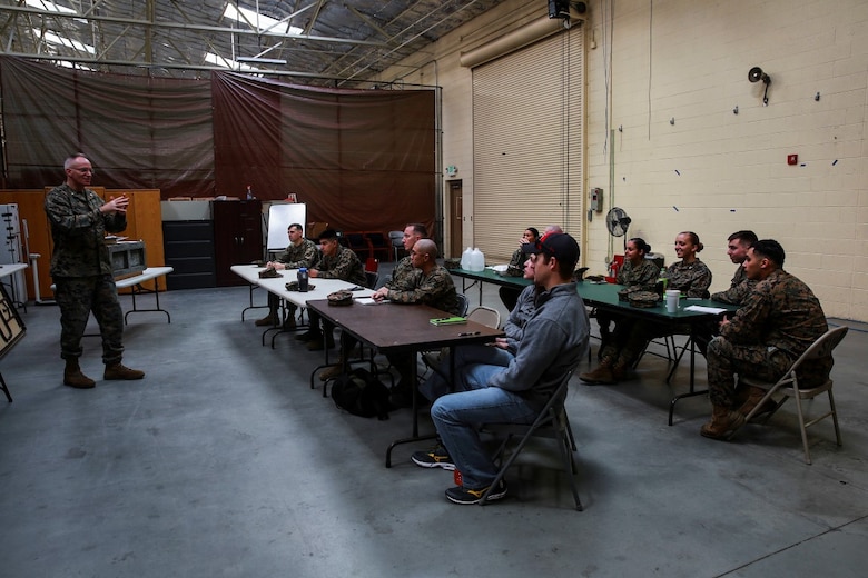 Cmdr. James Johnson presents pre-marriage training called “Before saying I do” as part of the iRelate program at Marine Corps Base Camp Pendleton, Jan. 26, 2016. The iRelate program gives Marines the knowledge, skills and abilities to make informed decisions about intimate relationships in order to reduce the divorce rate among junior Marines. Johnson, from Lake Park, Minn., is the chaplain for I Marine Expeditionary Force Headquarters Group. (U.S. Marine Corps photo by Lance Cpl. Caitlin Bevel)
