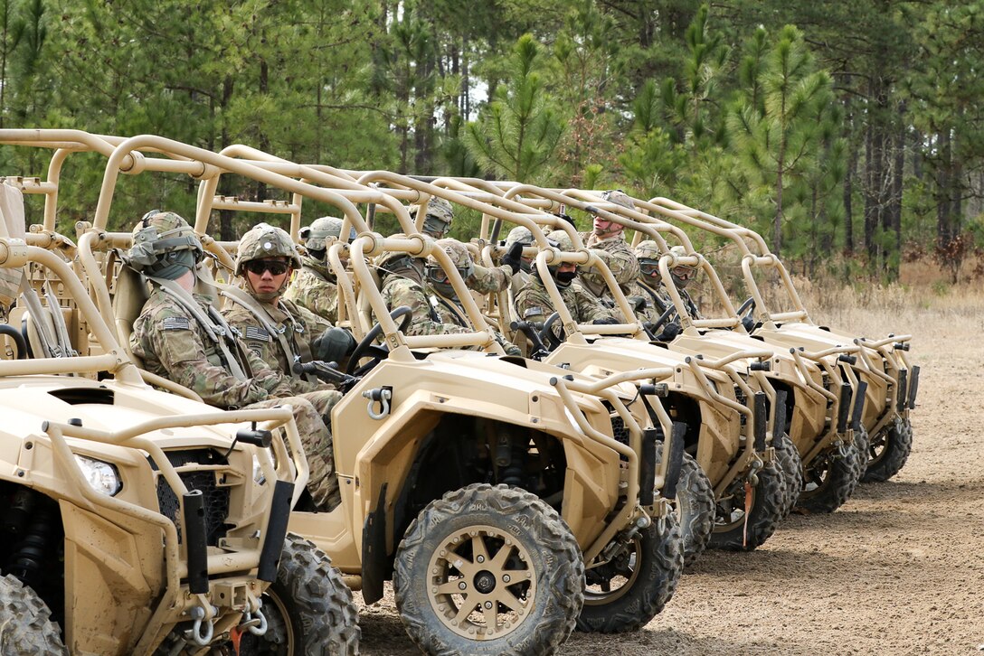 Paratroopers check out their MRZR4 Light Tactical All-Terrain Vehicles before driving them through a familiarization course on Fort Bragg, N.C., Jan. 21, 2016. Army photo by Sgt. Juan F. Jimenez