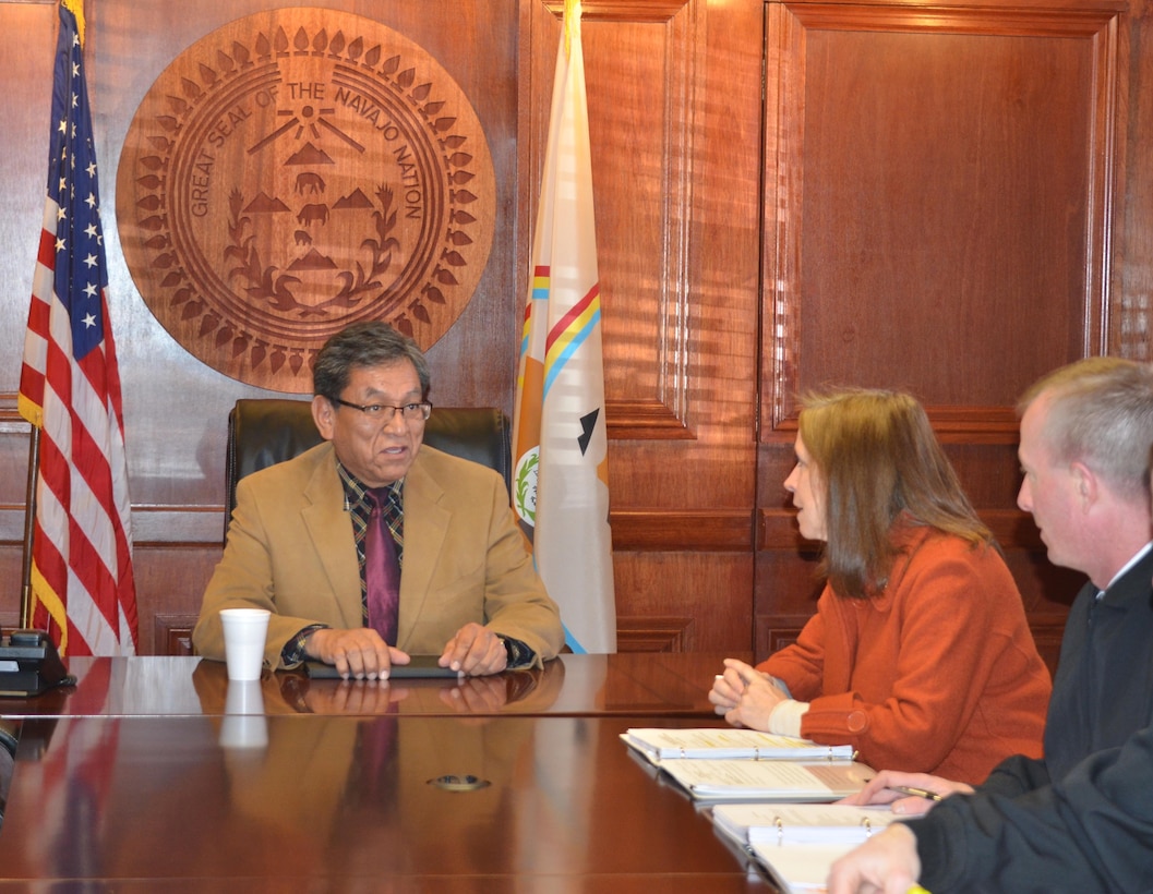 WINDOW ROCK, AZ – Assistant Secretary of the Army for Civil Works Jo-Ellen Darcy meets with Navajo Nation President Russell Begaye, Jan. 27, 2016. 