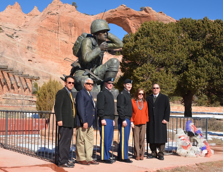 WINDOW ROCK, AZ – (l-r): Ed Demesa, chief, Planning Branch, Los Angeles District; Charles Smith, assistant for Environment, Tribal and Regulatory Affairs, Office of the Assistant Secretary of the Army (Civil Works); Col. Kirk Gibbs, commander, Los Angeles District; Lt. Col. Patrick Dagon, commander, Albuquerque District; Assistant Secretary of the Army for Civil Works Jo-Ellen Darcy; Kris Schafer, Deputy District Engineer and chief, Planning, Project and Program Management Division, Albuquerque District.