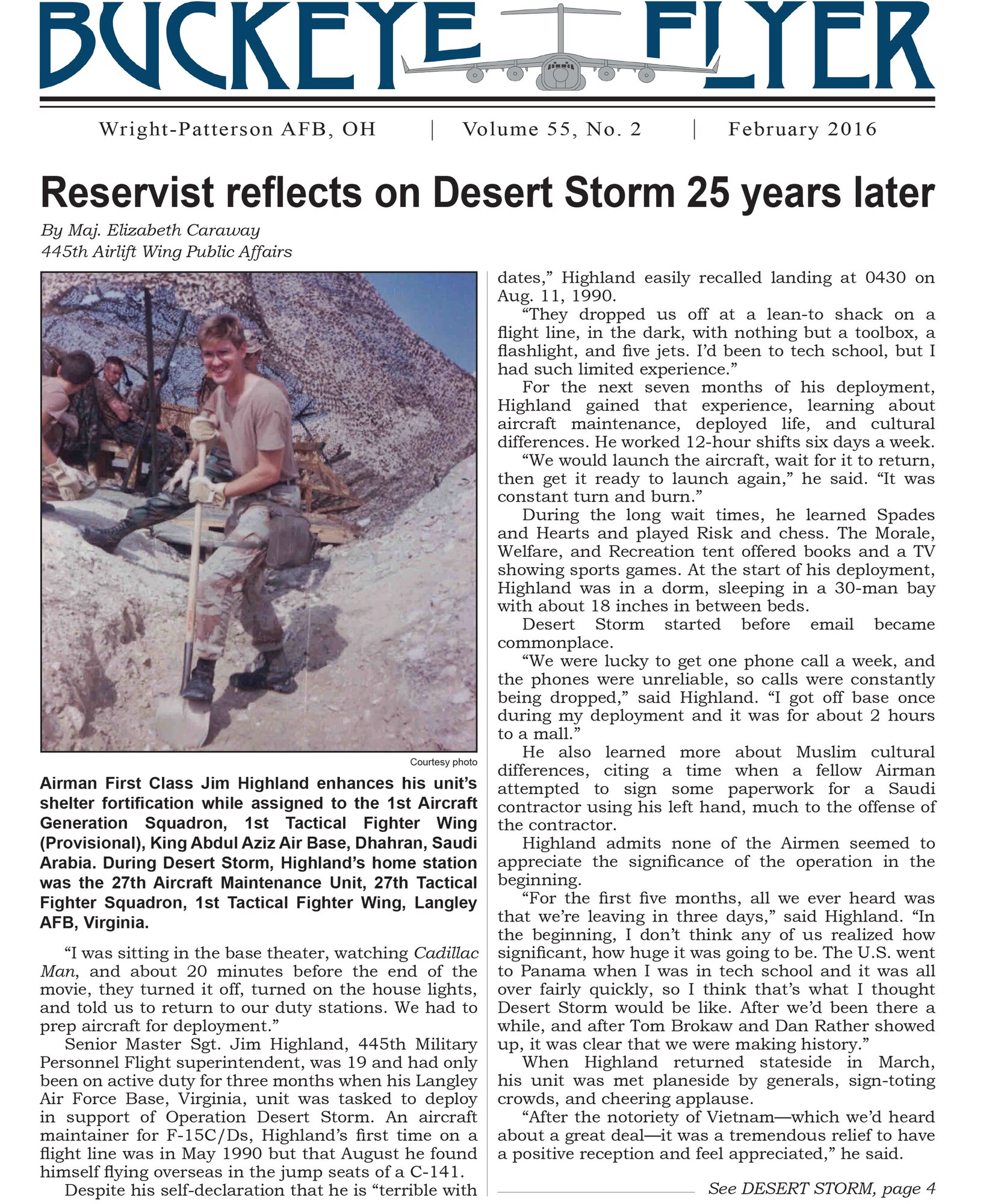 WRIGHT-PATTERSON AIR FORCE BASE, Ohio - The Buckeye Flyer is the official publication of the 445th Airlift Wing and includes eight pages of stories, photos and features. (U.S. Air Force photo)