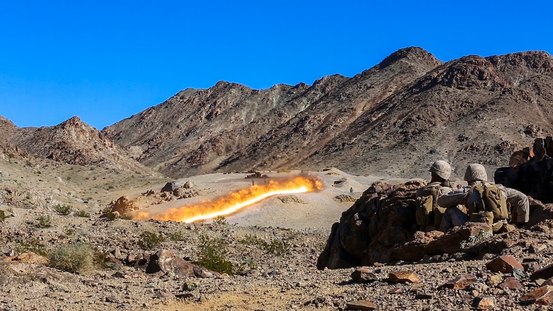 Marines participate in live-fire training on Marine Corps Air Ground Combat Center Twentynine Palms, Calif., Jan. 24, 2016. The Marines are assigned to Foxtrot Company, 2nd Battalion, 7th Marine Regiment. Marine Corps photo by Cpl. Danielle Rodrigues