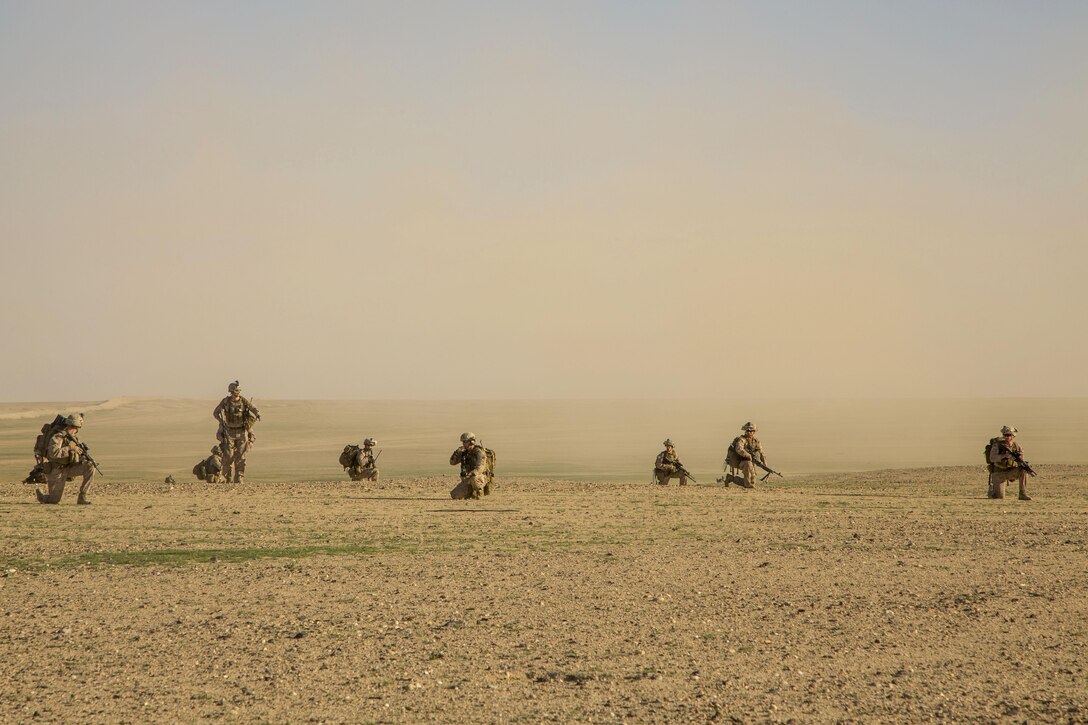 Marines participate in a tactical recovery of aircraft and personnel exercise at an undisclosed location in Southwest Asia, Jan. 25, 2016. Marine Corps photo by Cpl. Akeel Austin