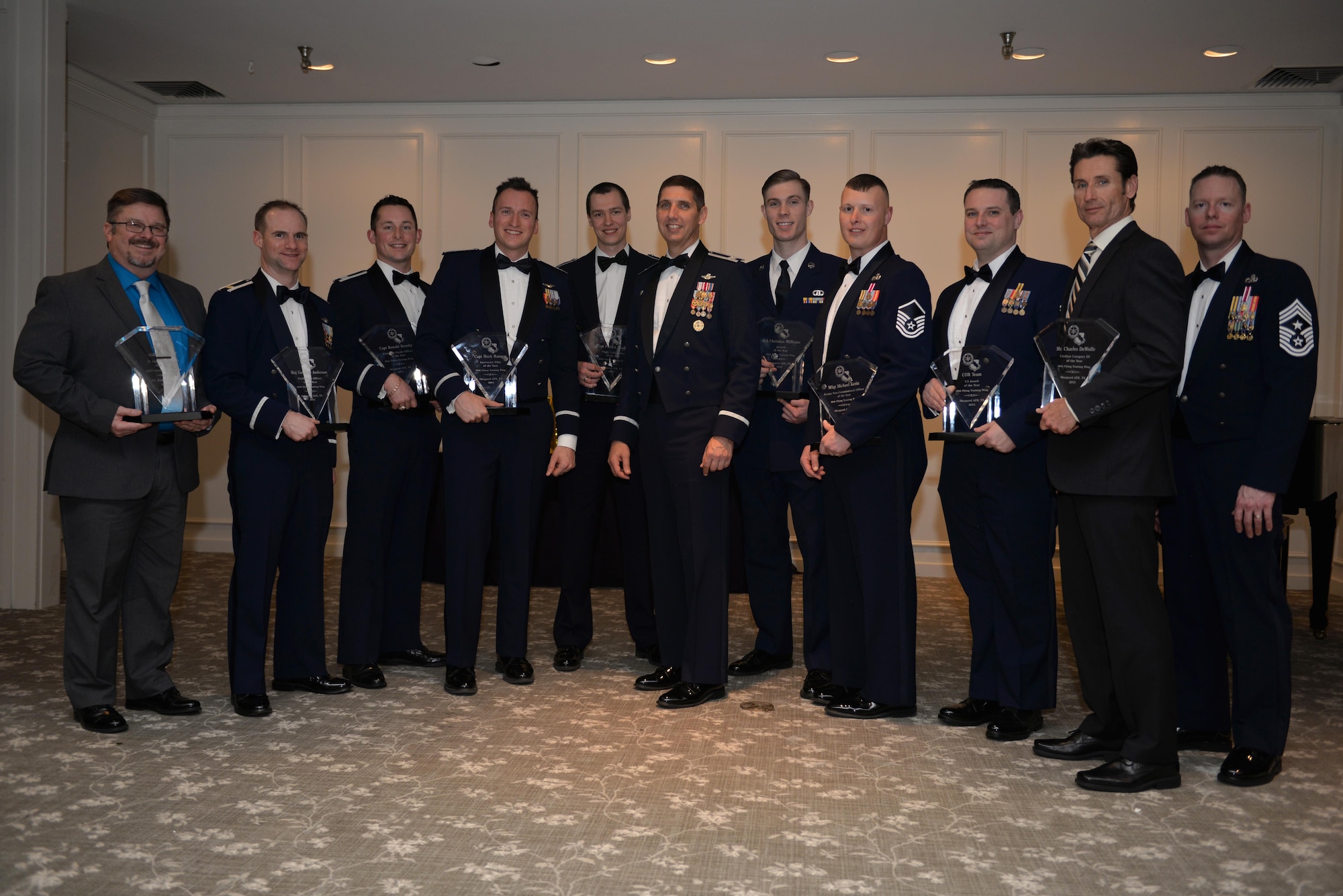 The 82nd Training Wing and 80th Flying Training Wing announced their 2015 annual award winners Jan. 22 and 30, 2016, during their award banquets. Congratulations to the Airmen and civilian award winners. (U.S. Air Force photo/Senior Airman Kyle E. Gese)
