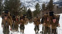 Marines with Combat Logistics Battalion 252 trek up the steep mountains of Bridgeport, California, during Mountain Exercise 1-16, a cold weather training exercise, on Jan. 11, 2016. The training is a prerequisite for a large, multi-national exercise called Cold Response 16 that will take place in Norway, March of this year. Cold Response will challenge 12 NATO allies’ and partners’ abilities to work together and respond in the case of a crisis. 
