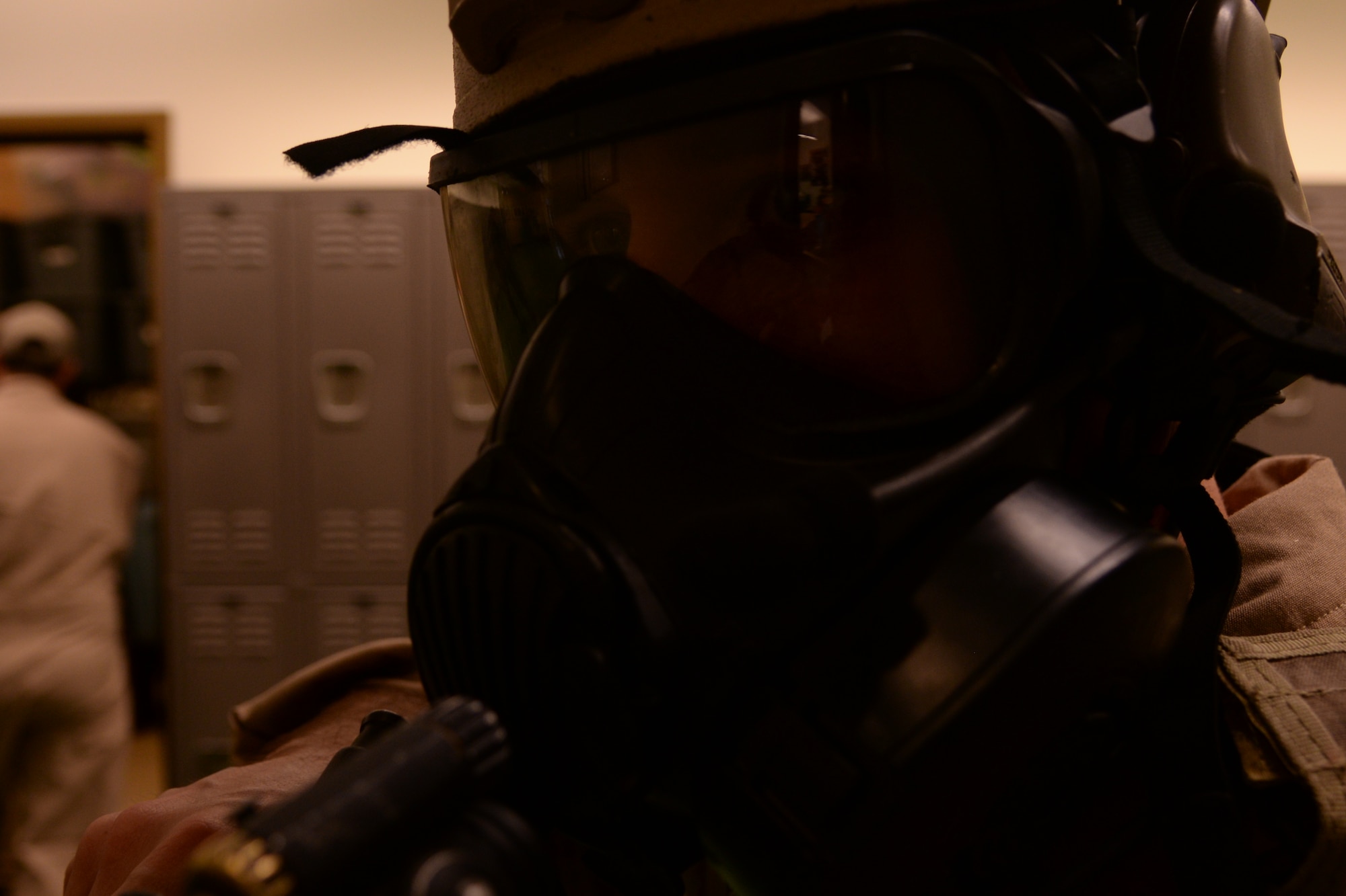 U.S. Air Force Staff Sgt. Matthew Roush, 23d Security Forces Squadron combat arms training and maintenance instructor, waits for his teammates to clear a room during Special Reaction Team training, Jan. 28, 2016, at Moody Air Force Base, Ga. The SRT could be called upon to intervene in hostage situations or high-risk arrests. (U.S. Air Force photo by Airman 1st Class Janiqua P. Robinson/Released)