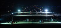 F-16s from the 35th & 80th Fighter Squadrons conduct an elephant walk at Kunsan Air Base, South Korea Feb 3, 2016. The elephant walk tests the Air Force's ability to launch a large formation of aircraft with little notice.
