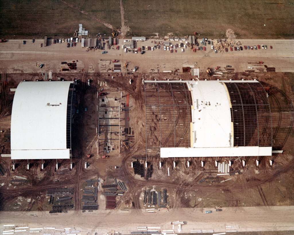 DAYTON, Ohio --Aerial photograph of the Air Force Museum in 1970 during construction of building one. The museum was redesignated as the National Museum of the United States Air Force in 2004. (U.S. Air Force photo)  