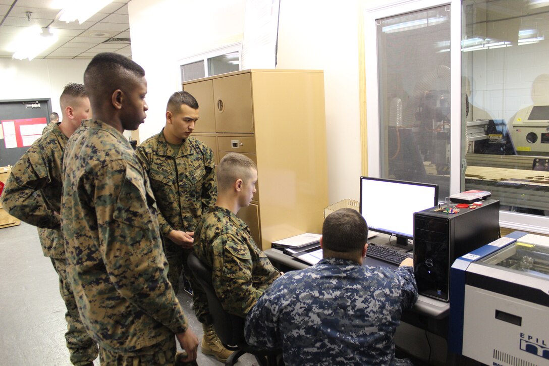 Mid-Atlantic Regional Maintenance Center’s (MARMC) Fab Lab hosted Marines from Fort Lee’s machinist school Jan.28.