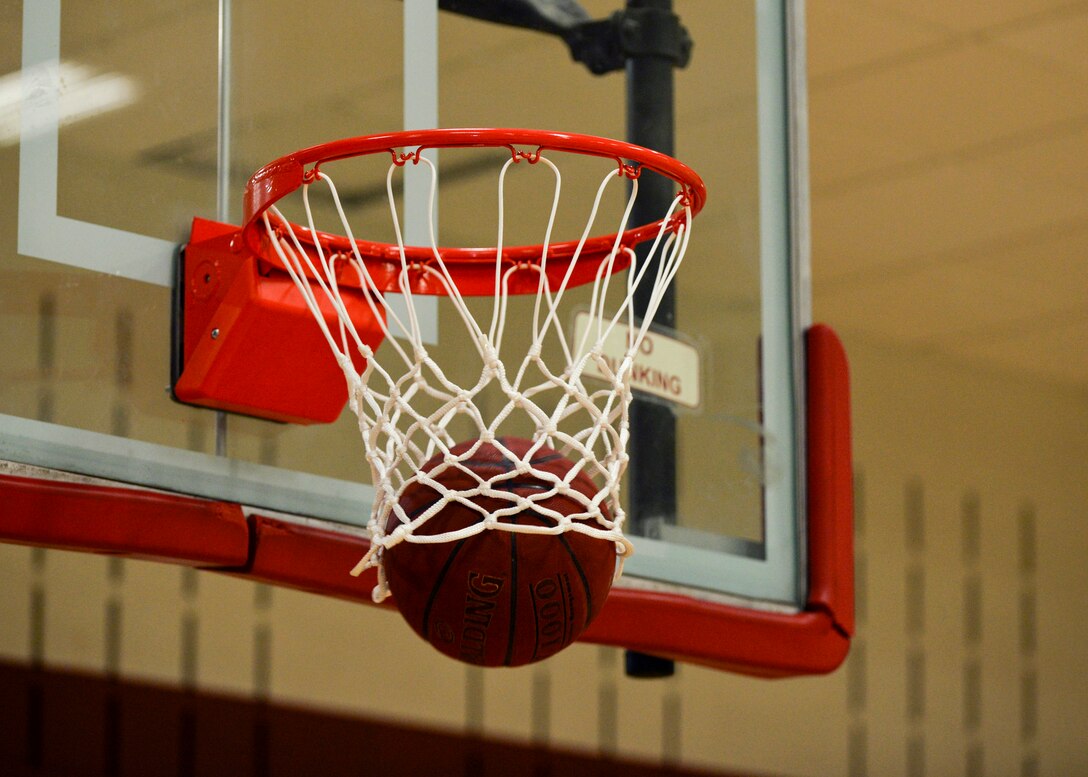 The 28th Force Support Squadron hosted a 3-Day Basketball Extravaganza inside the Bellamy Fitness Center at Ellsworth Air Force Base, S.D., Jan. 28, 2016. Approximately 20 Airmen participated in a three-day competition that included a free throw, 3-point and 4-on-4 competition. The gym is open Monday to Friday from 5:30 a.m. to 8 p.m.; and Saturday to Sunday from 9 a.m. to 6 p.m.; for more information on events at the fitness center call (605) 385-2266. (U.S. Air Force photo by Airman Sadie Colbert/Released)
