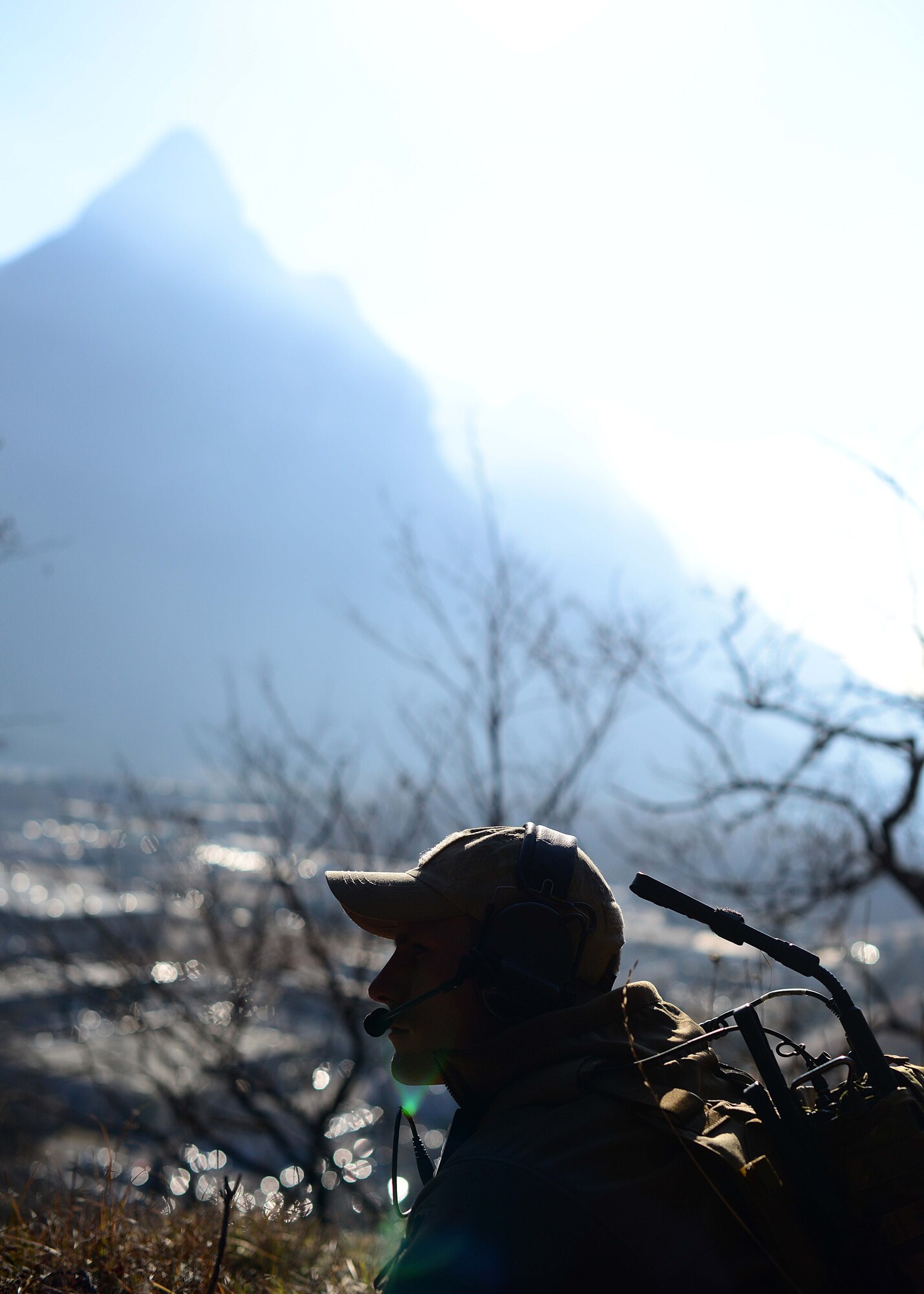 U.S. Air Force Senior Airman Tormod Lillekroken, 2nd Air Support Operations Squadron Tactical Air Control Party journeyman, waits for instruction Jan. 29, 2016, in Longarone, Italy. Pilots with the 555th Fighter Squadron and 2nd ASOS TACPs trained in surface-to-air threat scenarios in which they provided pilots with simulated enemy coordinates from austere locations. (U.S. Air Force photo by Staff Sgt. Evelyn Chavez/Released)
