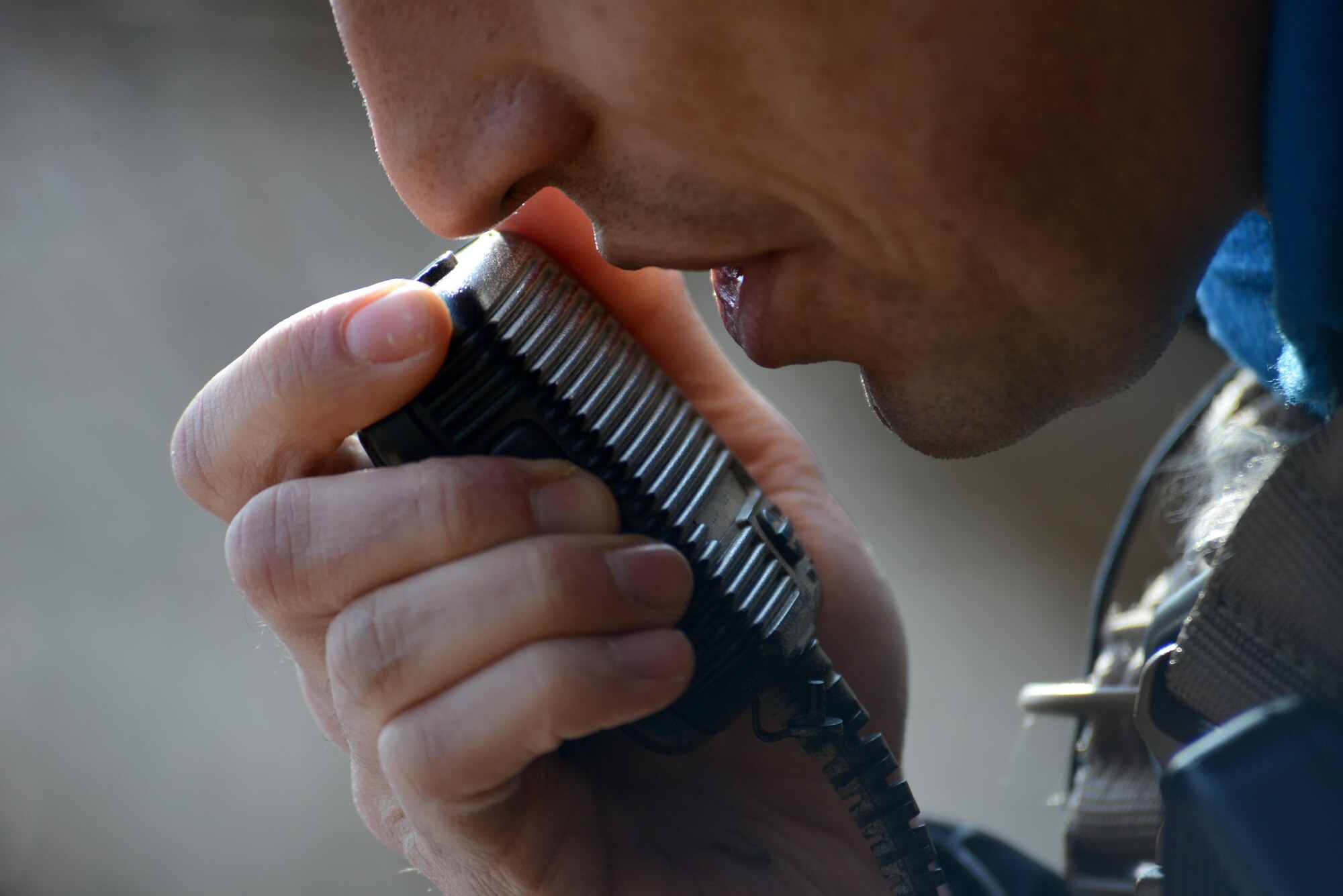 U.S. Air Force Tech. Sgt. Jason Basaldua, 2nd Air Support Operations Squadron Tactical Air Control Party instructor, radios a pilot Jan. 29, 2016, in Longarone, Italy. Pilots with the 555th Fighter Squadron and 2nd ASOS TACPs trained in surface-to-air threat scenarios in which they provided pilots with simulated enemy coordinates from austere locations. (U.S. Air Force photo by Staff Sgt. Evelyn Chavez/Released)