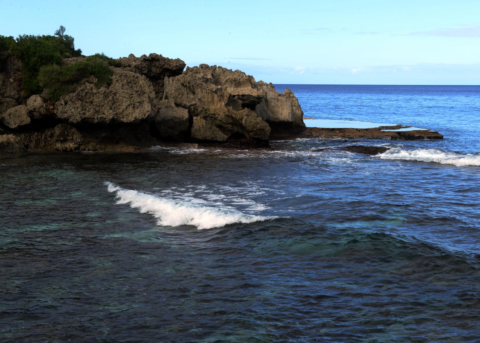 Agua Cove, located near Dededo, Guam, was a place of tragedy last year when two local teenagers found themselves in a deadly incident in which a staff sergeant from the 36th Medical Operations Squadron provided instructions and called for help in an attempt to save the their lives. Individuals are reminded to always travel with another person when hiking or going to a secluded area of the island. Inform at least two individuals of where you are going and what time you are returning. When hiking or swimming, have a first aid kit or supplies handy in the event of an emergency. For any questions regarding water safety or what beaches or coves are safe, contact the wing safety office at 366-3325. (U.S. Air Force photo/Senior Airman Cierra Presentado)

