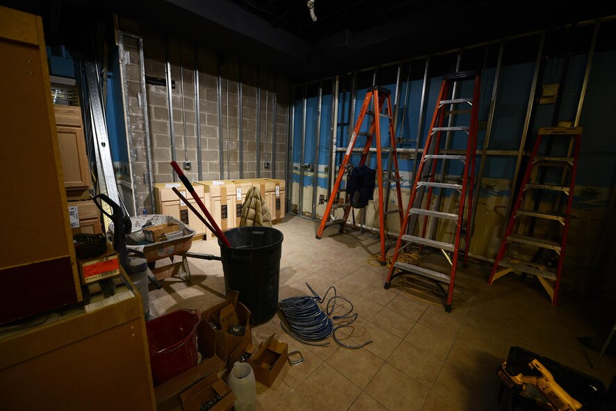 Laughlin’s enlisted dormitory kitchen renovation began October 2015 and was completed January 2016. (U.S. Air Force photo by Senior Airman Ariel D. Partlow)