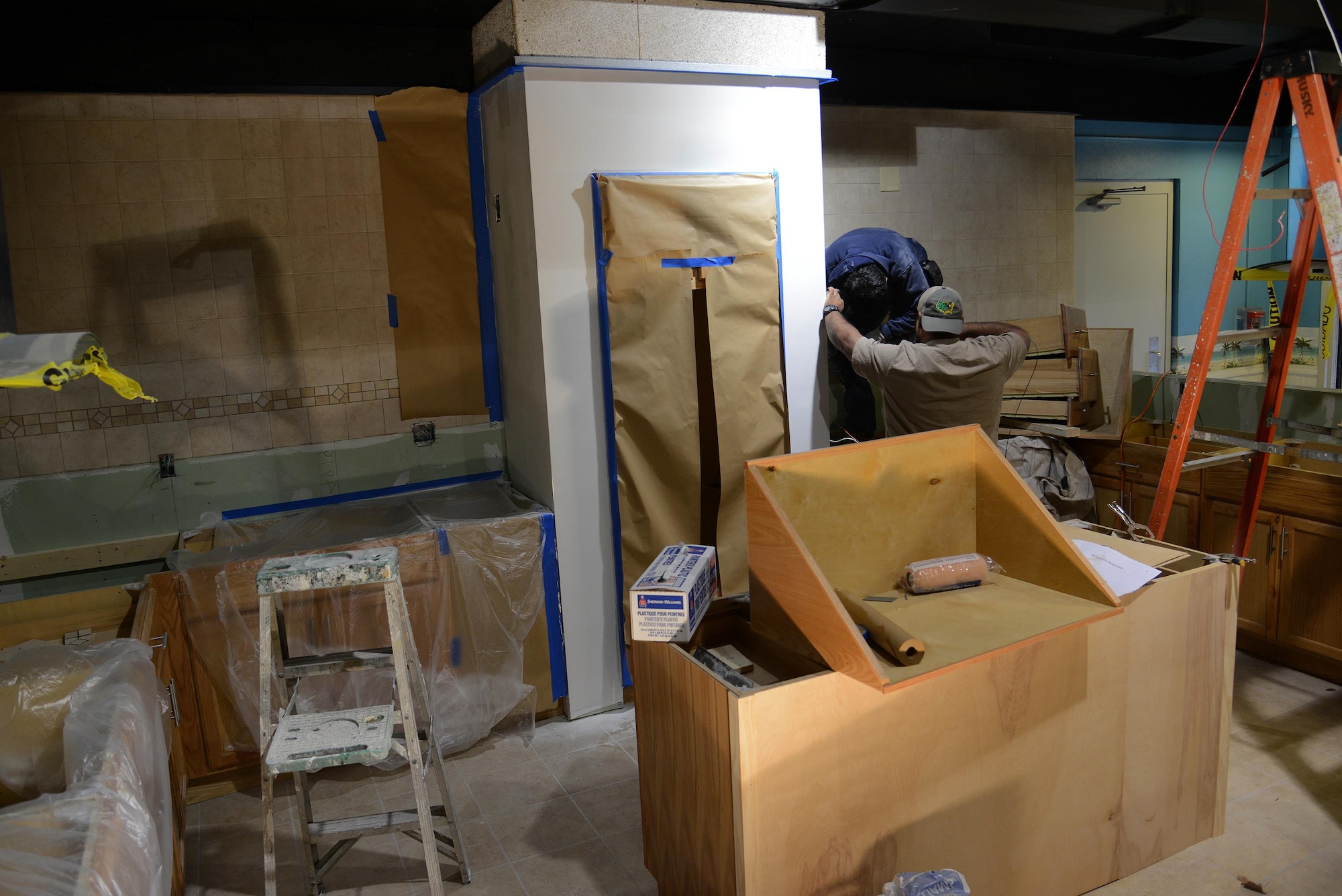 The goal of the enlisted dormitory kitchen renovation project was to provide more room and kitchen appliances for Airmen. (U.S. Air Force photo by Senior Airman Ariel D. Partlow)